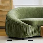 92" Curved Green Modular Sectional Sofa for Living Room
