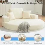 Cozelegti 71" Beige Folding Couch Sofa Bed