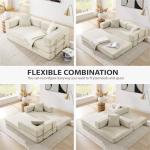 78 Inch Convertible Sleeper Sofa Bed - Beige
