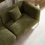Green Modern Boucle Sofa with Metal Legs