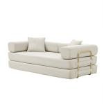 78 Inch Convertible Sleeper Sofa Bed - Beige