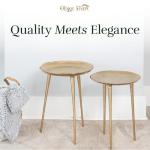 Gold Round Accent Table Set for Small Spaces