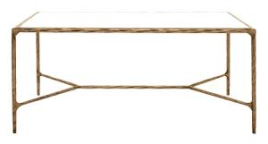 Couture Jessa Brass and Glass Rectangle Coffee Table