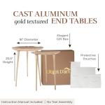 Gold Round Accent Table Set for Small Spaces