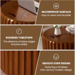 Wooden Round Nesting Coffee Tables with Storage