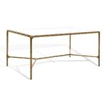 Couture Jessa Brass and Glass Rectangle Coffee Table