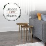 Gold Round Accent Table Set for Small Spaces