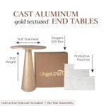 Gold Round Accent Table Set for Small Spaces