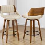 Set of 2 Mid-Century Swivel Bar Stools