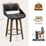 Set of 2 Black Swivel Bar Stools