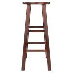 Walnut Finish Modern 2-Piece Bar Stool Set
