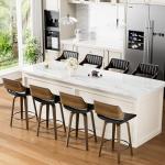 Set of 2 Black Swivel Bar Stools