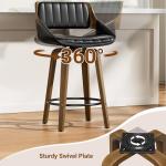 Set of 2 Black Swivel Bar Stools