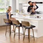 Set of 2 Black Swivel Bar Stools