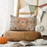 Boho Throw Pillow Cover with Ethnic Carpet Design