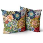 Colorful Floral Boho Throw Pillow Covers - Set of 2
