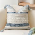 Coastal Blue Boho Decorative Throw Pillow Cover