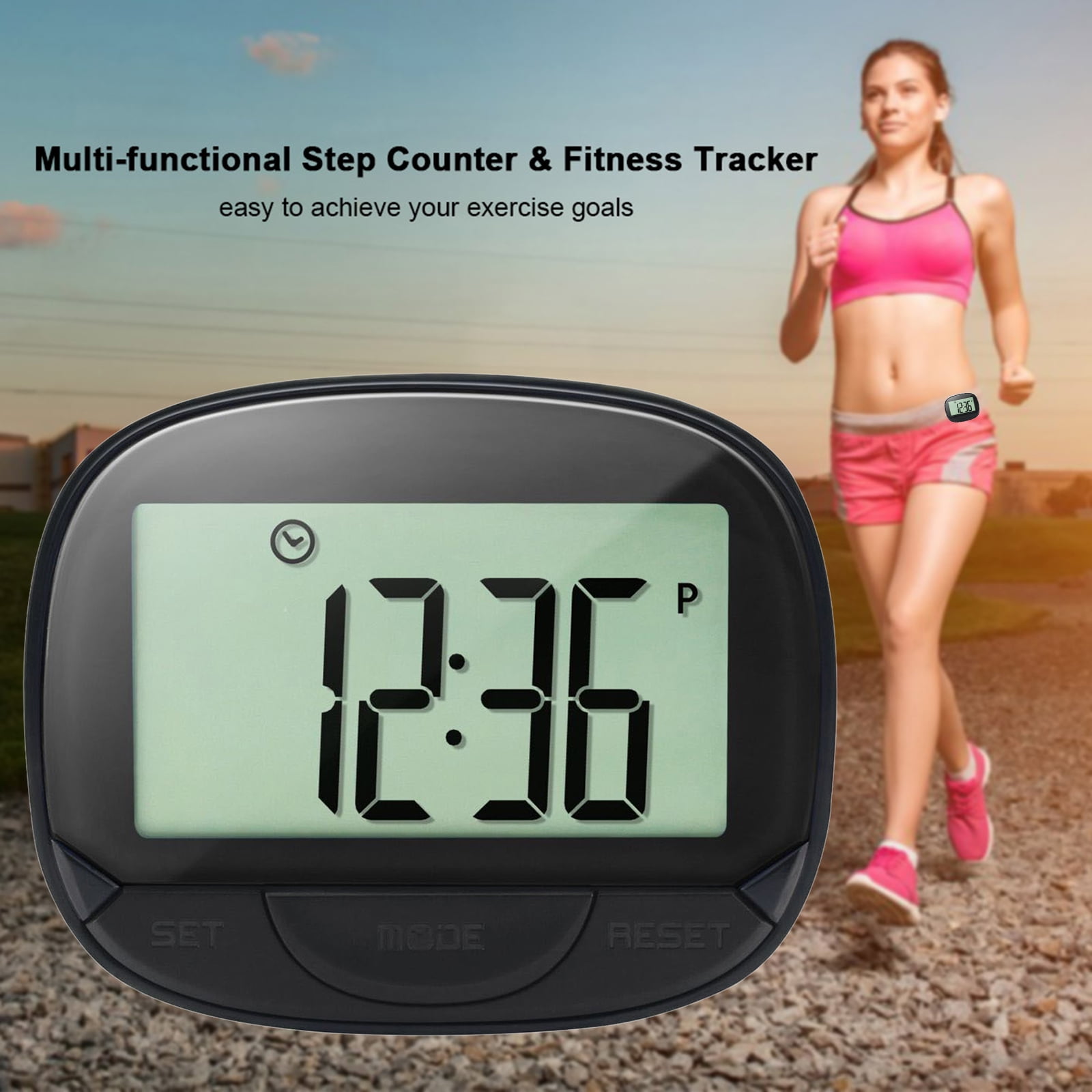 3D Clip-On Step Counter & Fitness Monitor