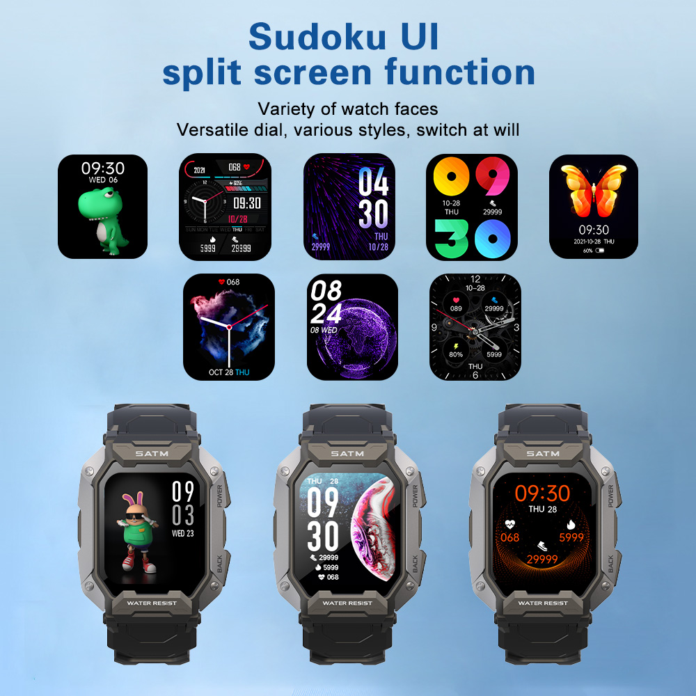 SKMEI 1.71" Waterproof Smartwatch for Fitness Tracking