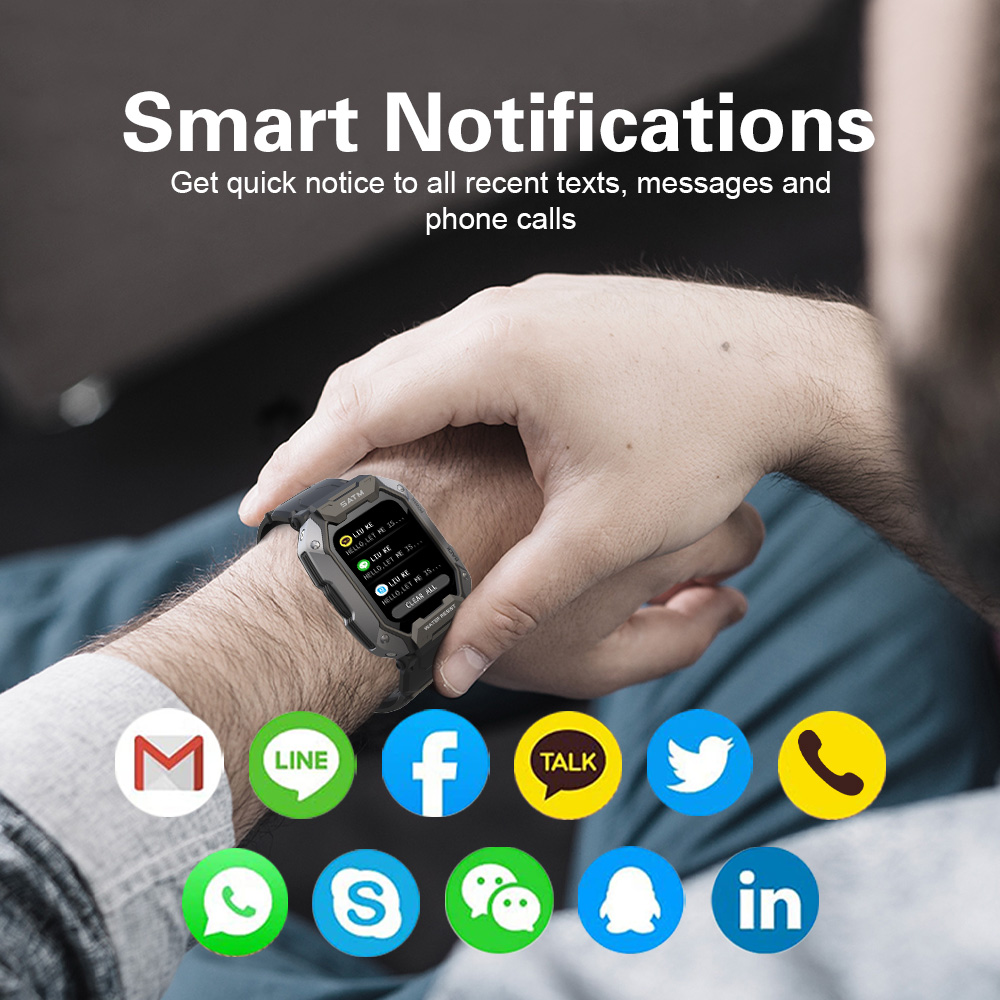 SKMEI 1.71" Waterproof Smartwatch for Fitness Tracking