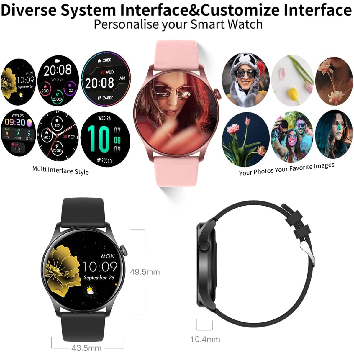 KC08 Fitness Sleep Tracker Smartwatch IP67 Waterproof