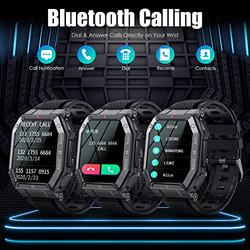 Military Smartwatch with Call & Fitness Tracker