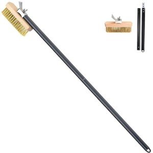 Brass Bristle Pizza Oven Brush with Scraper