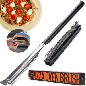 26'' Pizza Oven Brush with Stone Scraper