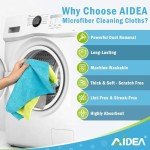 AIDEA Lint-Free Microfiber Cleaning Cloths - 8 Pack
