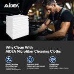 AIDEA 100PK Lint-Free Microfiber Cleaning Cloths
