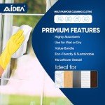 AIDEA 100PK Lint-Free Microfiber Cleaning Cloths