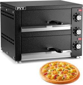 PYY Black Electric Countertop Pizza Oven 12 Inch