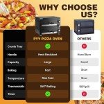 PYY Black Electric Countertop Pizza Oven 12 Inch