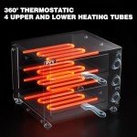 PYY Black Electric Countertop Pizza Oven 12 Inch