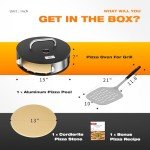 Portable Grill Pizza Oven with Accessories and Recipes