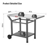 Movable Pizza Oven Grill Table with Storage