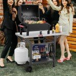 Movable Pizza Oven Grill Table with Storage