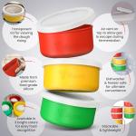 Slyced Set of 6 Silicone Pizza Dough Proofing Box – BPA-Free Silicone, Stackable, with Transparent Lid and Air Hole – Versatile Food Storage Container - Pizza Making Accessories - For 12"-16" Pizzas
