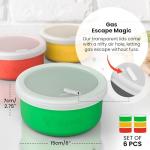 Slyced Set of 6 Silicone Pizza Dough Proofing Box – BPA-Free Silicone, Stackable, with Transparent Lid and Air Hole – Versatile Food Storage Container - Pizza Making Accessories - For 12"-16" Pizzas