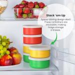 Slyced Set of 6 Silicone Pizza Dough Proofing Box – BPA-Free Silicone, Stackable, with Transparent Lid and Air Hole – Versatile Food Storage Container - Pizza Making Accessories - For 12"-16" Pizzas