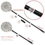 G.a HOMEFAVOR Perforated Pizza Peel, Rectangular Aluminum Pizza Turning Peel with Extended Silcone Handle For Baking Pizza Brick Oven