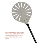 G.a HOMEFAVOR Perforated Pizza Peel, Rectangular Aluminum Pizza Turning Peel with Extended Silcone Handle For Baking Pizza Brick Oven