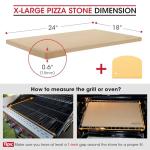 Unicook Extra Large Pizza Stone 24 Inch, Durable Rectangular Baking Stone 24" x 18", Industrial Commercial Home Oven Stone, Thermal Shock Resistant, Ideal for Grilling Baking Several Pizzas Bread