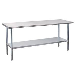 Profeeshaw Stainless Steel Prep Table 72x24 Inch NSF Commercial Work Table with Undershelf Heavy Duty Table for Kitchen Restaurant Home Hotel