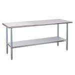 Profeeshaw Stainless Steel Prep Table 72x24 Inch NSF Commercial Work Table with Undershelf Heavy Duty Table for Kitchen Restaurant Home Hotel