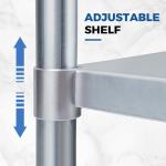 Profeeshaw Stainless Steel Prep Table 72x24 Inch NSF Commercial Work Table with Undershelf Heavy Duty Table for Kitchen Restaurant Home Hotel