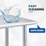 Profeeshaw Stainless Steel Prep Table 72x24 Inch NSF Commercial Work Table with Undershelf Heavy Duty Table for Kitchen Restaurant Home Hotel