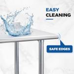 Profeeshaw Stainless Steel Prep Table NSF Commercial Work Table with Backsplash and Undershelf for Kitchen Restaurant 24x72 Inch