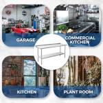 Profeeshaw Stainless Steel Prep Table NSF Commercial Work Table with Backsplash and Undershelf for Kitchen Restaurant 24x72 Inch