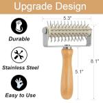 EVEDMOT Pizza Dough Docker Roller Stainless Steel, Pizza Pin Puncher Dough Hole Maker with Wood Handle, Docking Tool for Pizza Cookie Pie Pastry Bread